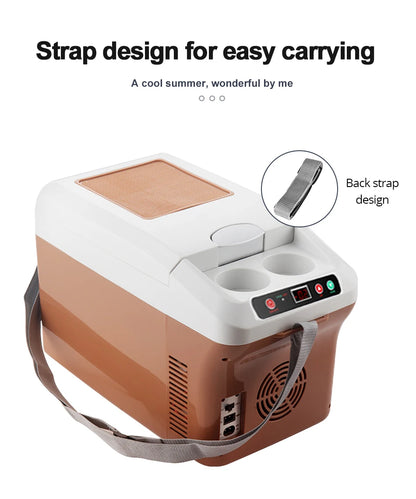 Car Refrigerator 15L Mini Fridge Refrigeration/Heat 12V/24V Green and Energy Efficient Multi-Purpose Auto/Home Refrigerator