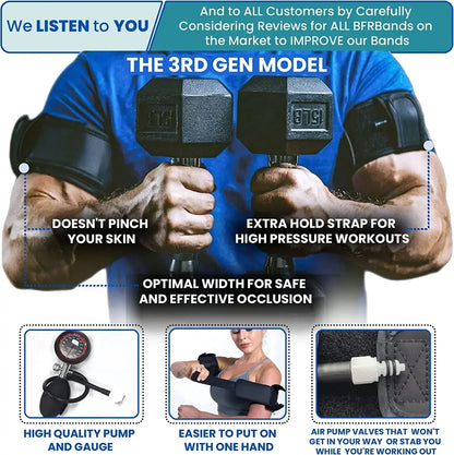 Bands Classic Blood Flow Restriction Occlusion Training Band for Arm and Leg Muscle Fitness BRF Band/Arm Bandage/leg Bandage