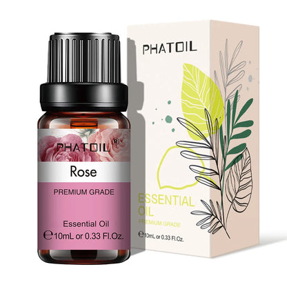 PHATOIL Natural Plant Essential Oil 10ml Eucalyptus Rose Lemon Bergamot Vanilla Peppermint 1PCS Aroma Essential Oil For Diffuser