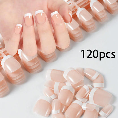 576pcs/Box Colorful Fake Nails Black Red Design Fake Nail Oval Short Square Press On False Nails Mixed Full Cover Nail Tips