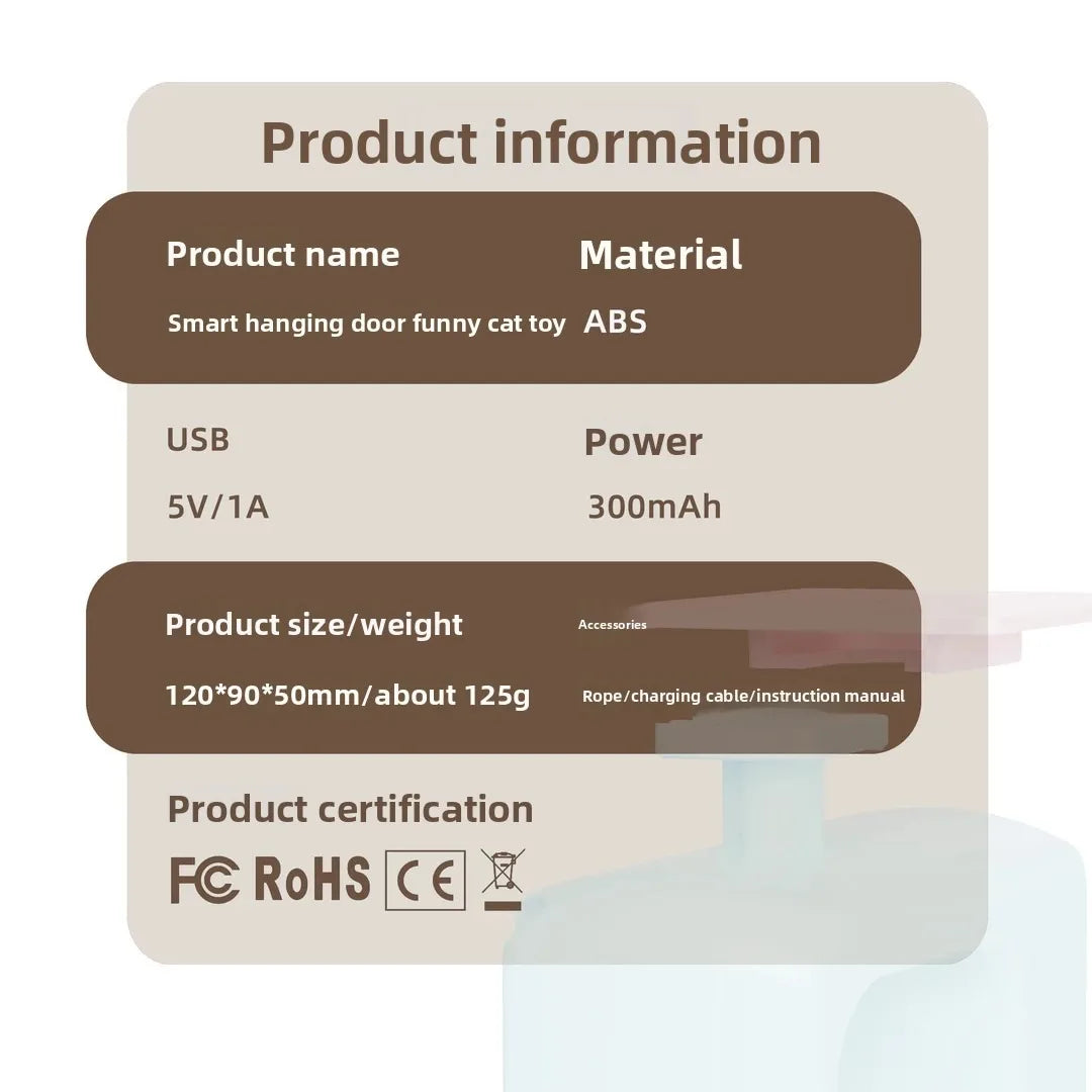 Cat Yo-Yo Electric Smart Door Hanging Toy Cat Toy Self-entertainment and Fun Cat Amusement Artifact