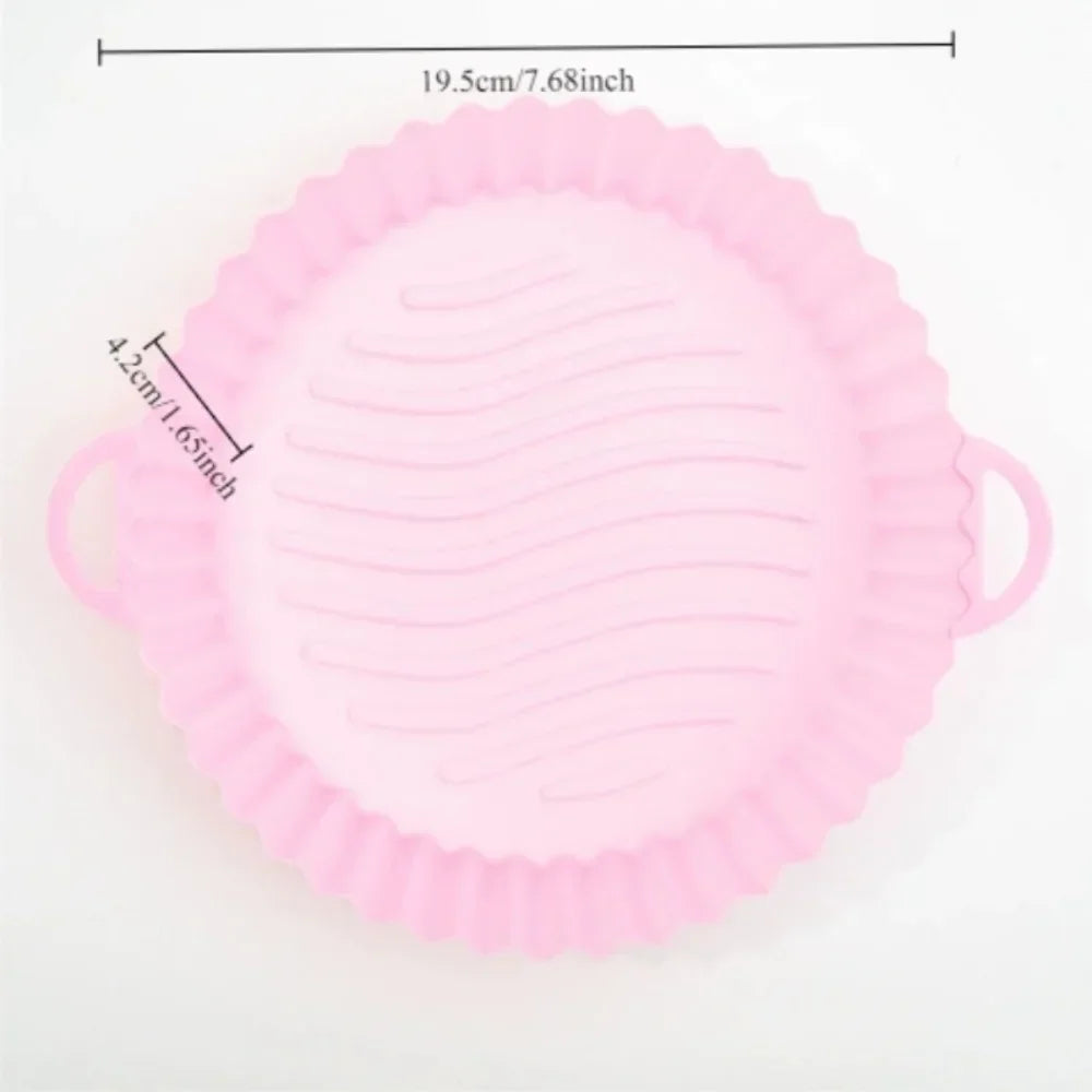 Air Fryer Liners Reusable Non-Stick Silicone Round Square Baking Tray Molds for Airfryer Oven Baking Basket Accessories