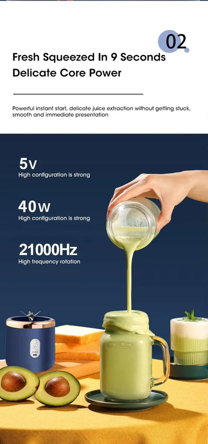 Portable Fruit Juicer Electric Juicer Blender Mini Juicer Cup USB Rechargeable Juice Blenders Fruit Mixer Wireless Juicer Bottle