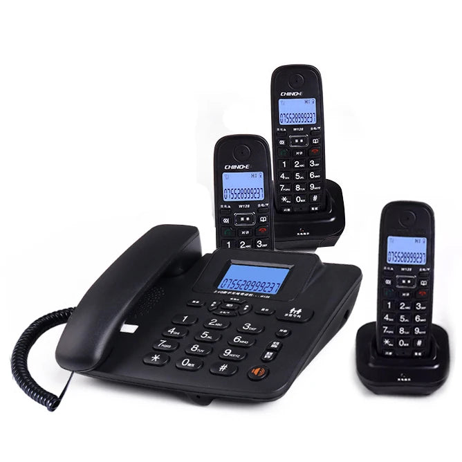 cordless Answering Machine 2.4G Corded Phone Handset  office home hotel Long Range Wireless Telephone 1- 4 handstes table phone