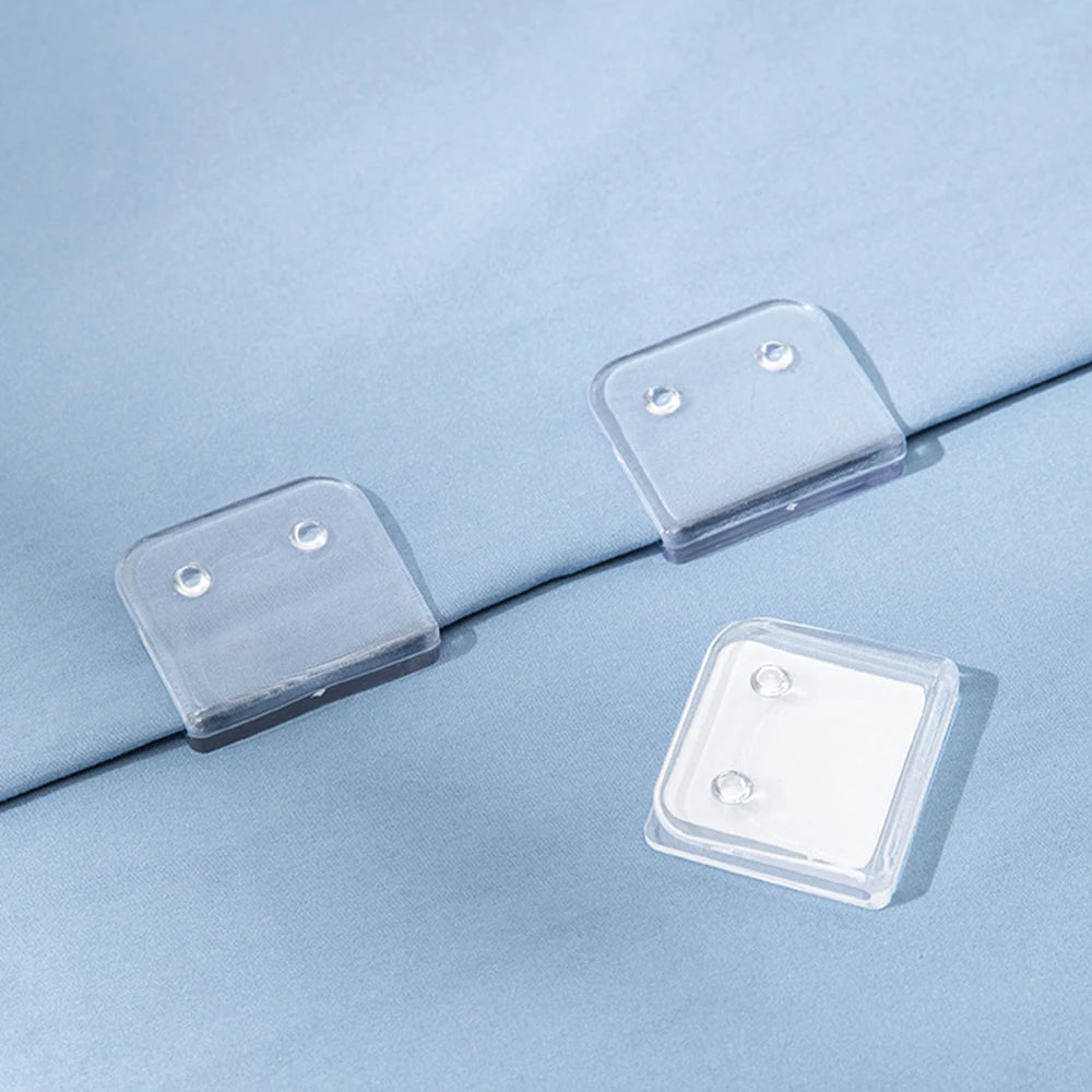 4PCS Non-Punching Shower Curtain Clamp Shower Curtain Organizer Does Not Harm Wall Curtain Transparent Shower Curtain Retainer