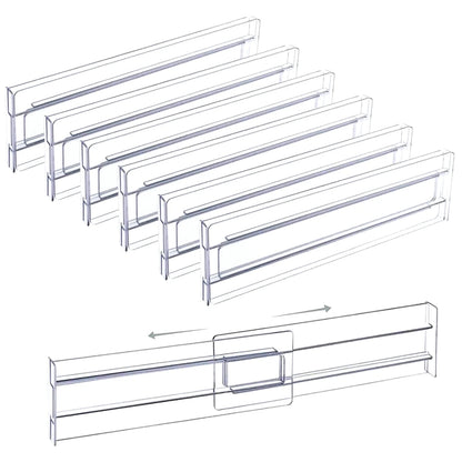 Multi-Pack Transparent Drawer Divider Adjustable Expandable Drawer Divider, Suable for Clothing, Kitchen Utensils and Office
