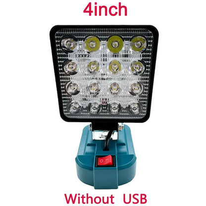 Cordless LED Work Light for Makita 18V Li-ion Battery Handheld Emergency Tool Light Camping Flashlight Spotlights WIth Switch