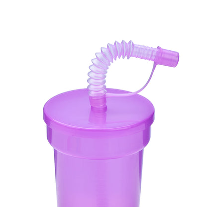 Neon Sipper Cups Reusable Spill-Proof Drinking Cups with Lids and Straws for Birthday Party Travel Xmas Juice Mug Water Bottle