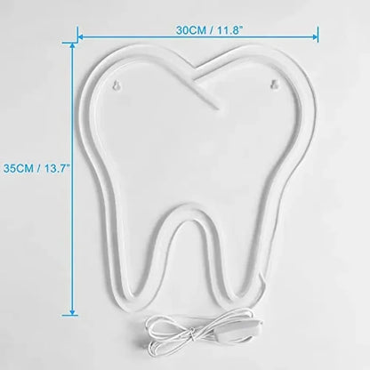 Tooth Neon Sign Teeth Sign LED Neon Light Sign Dental Office Decor Wall Hangings Large Led Neon Lights Dentistry Wall Decoration