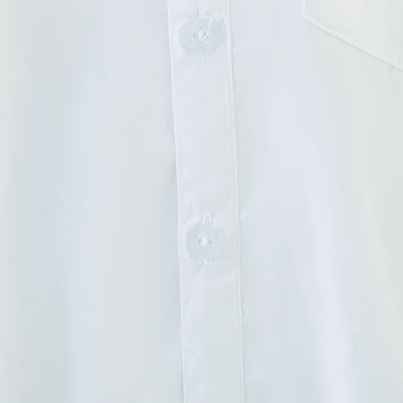 Summer New Baby Boy Shirt Simple Style White Short Sleeved Children'S Clothing Suitable For Heights Of 120-180cm