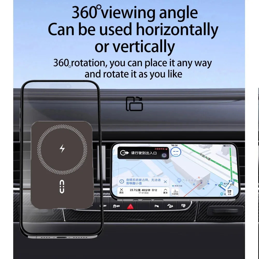 Magnetic Car Phone Mount Wireless Fast Car Charger for iPhone 16 15 14 13 12 Holder 15W Magnetic Car Phone Holder Mount Wireless