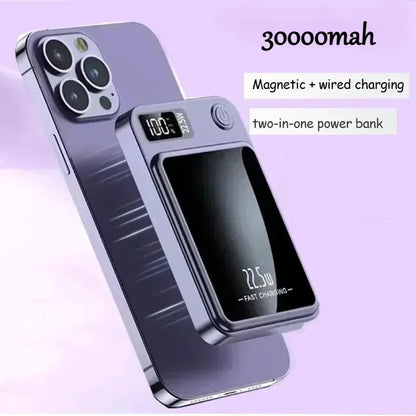 Power Bank 22.5W Magnetic Wireless Portable Chargers 30000mAh Super Fast Charging Powerbank External Battery for Iphone Xiaomi