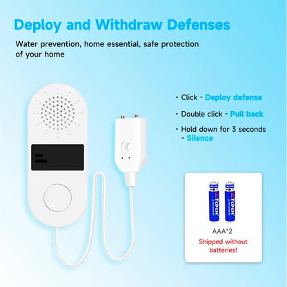 Non-Smart Water Alarm Leak Detector 130dB Sound & Light Water Leak Sensor Essential Waterproof Home Safety Device