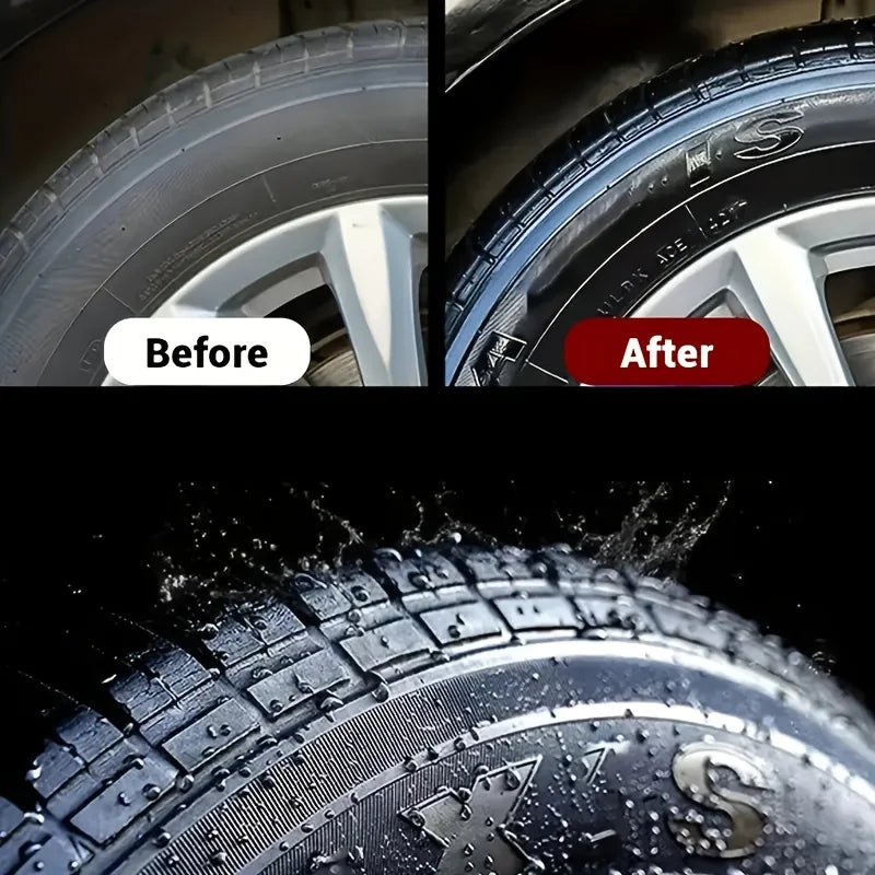Tire Shine & Plastic Repair Paste - Removes Scratches/Oxid, Restores Shine for Tires/Trim with UV Protect, 5-Min Fix