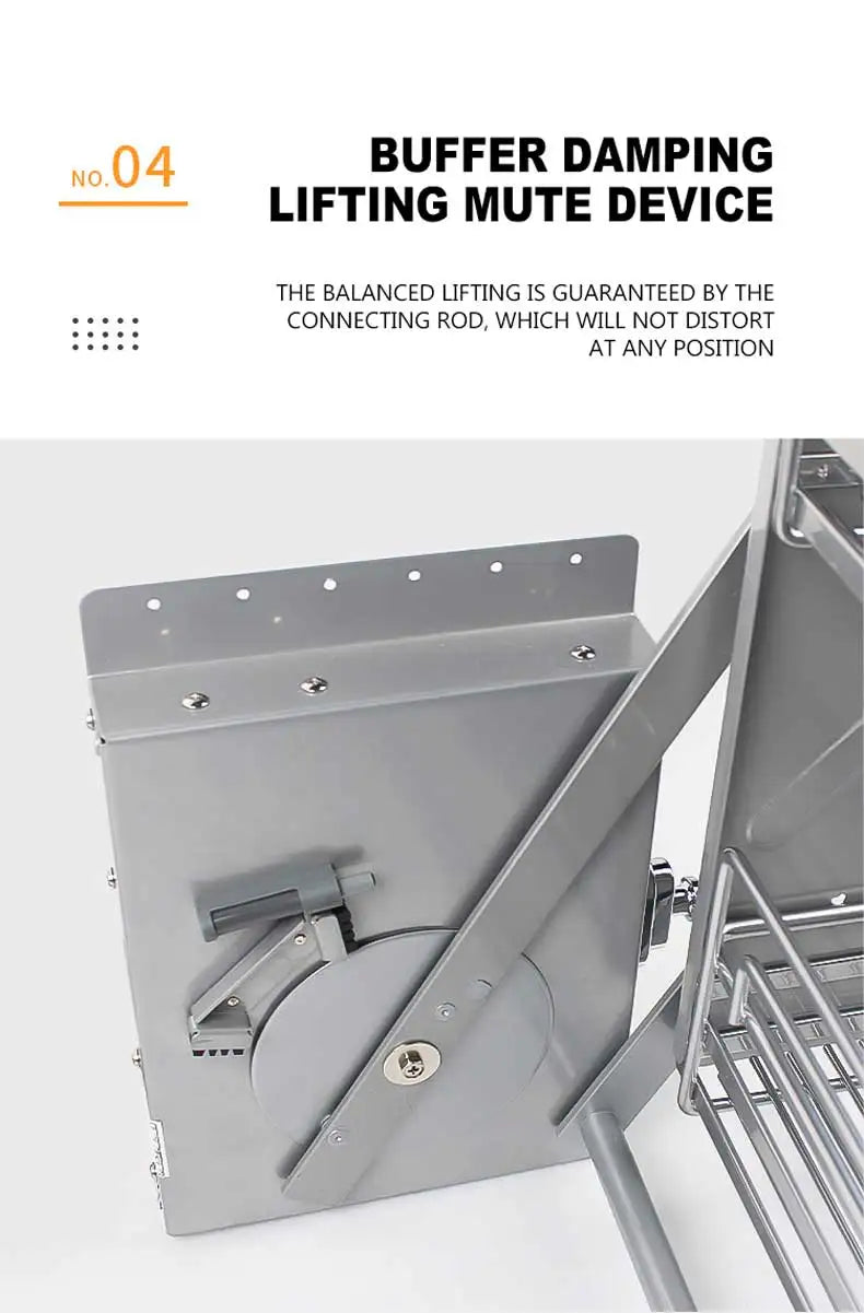 Kitchen Cabinet Wall Cabinet Lifting Pull Baskets Pull-down Kitchen Storage Rack Cabinet Pull Basket Damping Buffer Lift