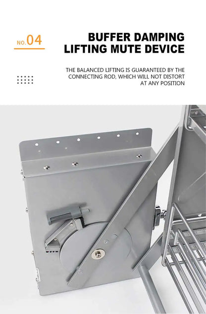 Kitchen Cabinet Wall Cabinet Lifting Pull Baskets Pull-down Kitchen Storage Rack Cabinet Pull Basket Damping Buffer Lift