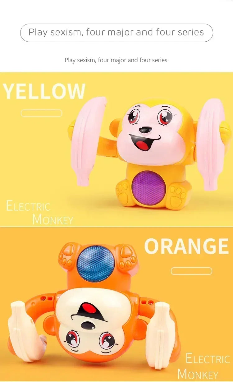 Musical Crawling Monkey Toys for Babies - Interactive Light-Up Dancing Toy for Infant Development and Tummy Time Gifts