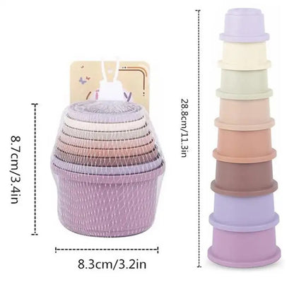 Stacking Cups Toy Small Animal Stacking Cups Multi Colored Reusable Small Animals Puzzle Toys Snack Cups Pet Accessories