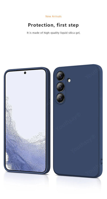 For Samsung Galaxy A55 5G Liquid Silicone Case Samsung Galaxy A55 Cover Funda Coque Soft TPU Phone Bumper Samsung Galaxy A55