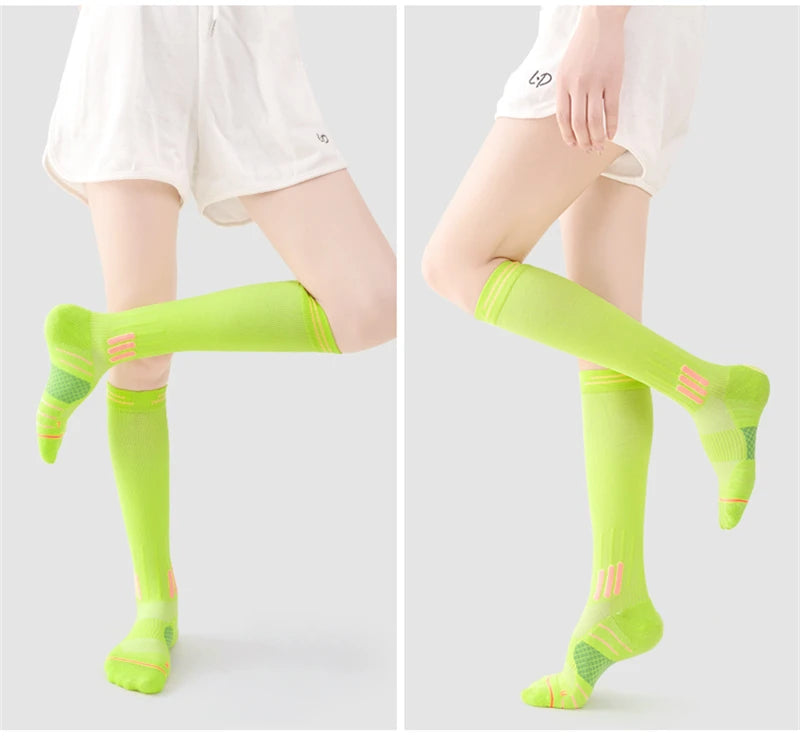 SPORT'S HOUSE Spring and summer long women's pressure socks Towel bottom non-slip high elastic compression sports socks