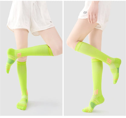 SPORT'S HOUSE Spring and summer long women's pressure socks Towel bottom non-slip high elastic compression sports socks