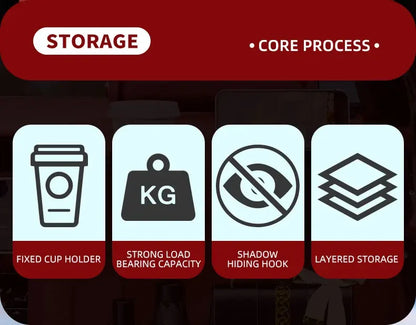 2Pcs Car Seat Headrest Hook Hanger Storage Organizer Universal with Cup Holder for Handbag Fit Universal Vehicle Car Accessories