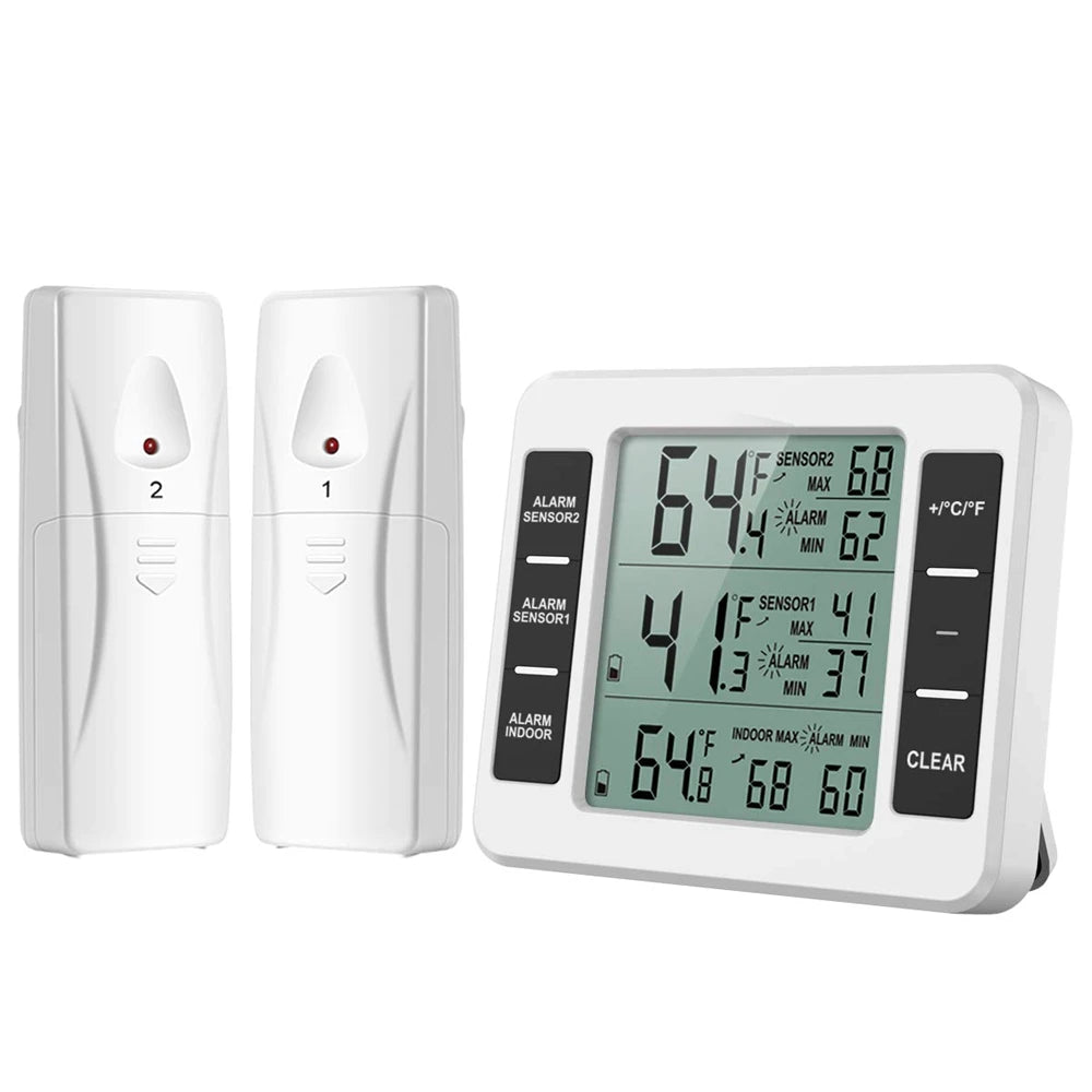 Digital Wireless Refrigerators Thermometer C/F Max Min Cordless Freezers Home Fridge Truck Temperature Sensor Monitor -40℃~60℃
