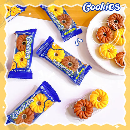 Kawaii stationery items School teacher gift Office Supplies classroom back to school cookie Carton Rubber Erasers cute things