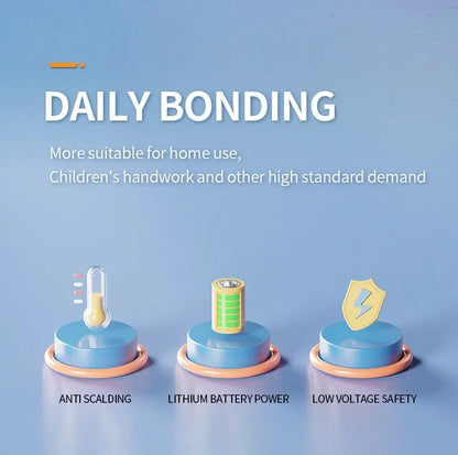 Mini Cordless Hot Melt Glue Gun, High Temperature Electric Repair Tool, DIY Power Tools, Plug-in Household, 10W, 80W, 7mm, 11mm