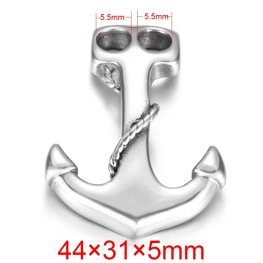 Stainless Steel Anchor Hooks Curved Double Hole for Leather Bracelet Connector Clasp Jewelry Making Findings DIY Supplies
