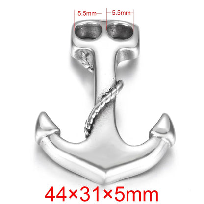 Stainless Steel Anchor Hooks Curved Double Hole for Leather Bracelet Connector Clasp Jewelry Making Findings DIY Supplies