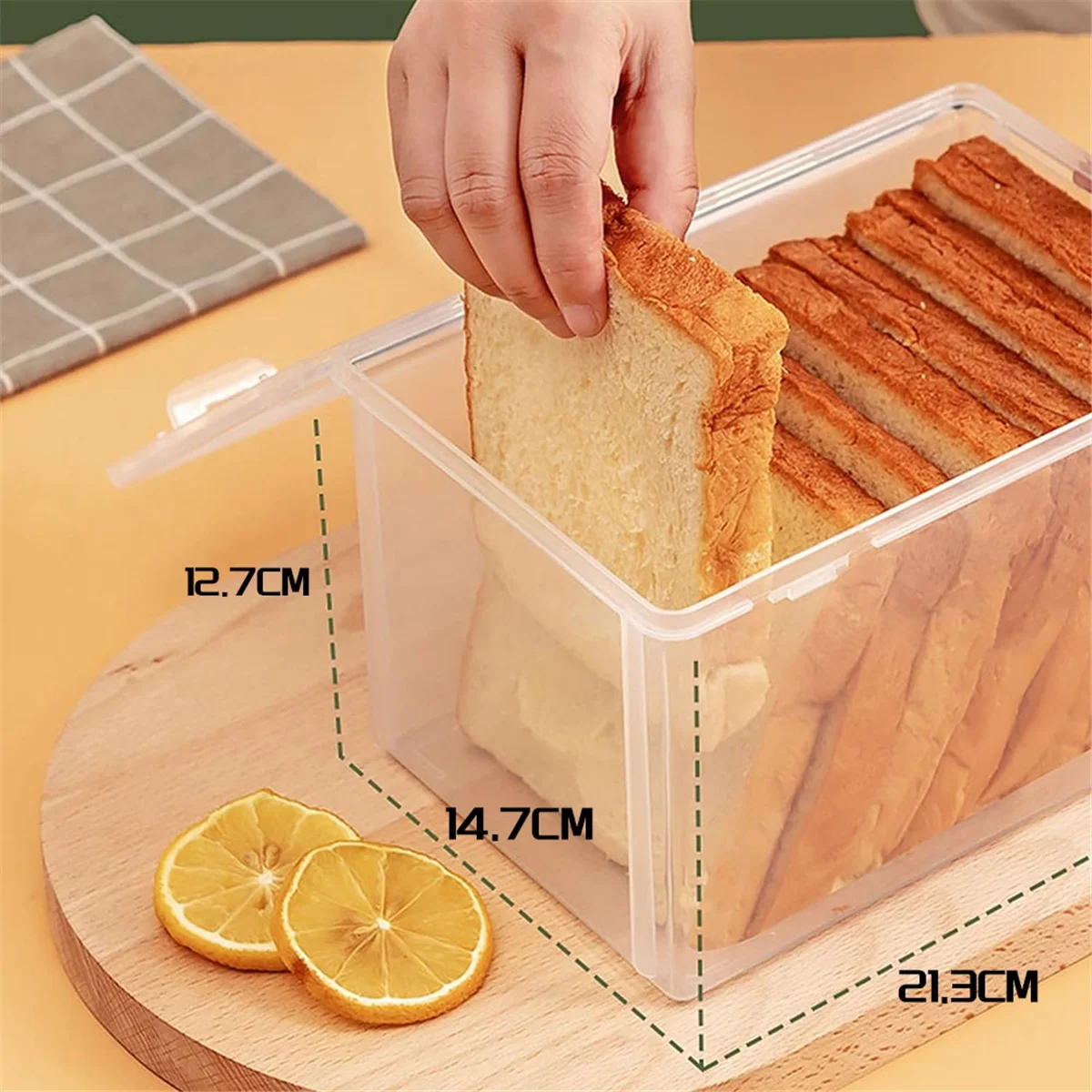 Airtight Bread Storage Containers Bread Box Plastic Reusable Loaf Cake Clear Bread Dispenser Freshest Bread Bin