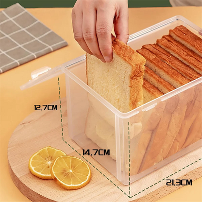 Airtight Bread Storage Containers Bread Box Plastic Reusable Loaf Cake Clear Bread Dispenser Freshest Bread Bin