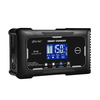 Intelligent Restoration Car Battery Charger 12V/15A 24V/10A Smart Charger for Automobile and Motorcycle Lead-Acid Battery