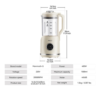 Food Blender, Multifunctional Hot & Cold Cooking Blender for Kitchen, 34oz./1L Smart Smoothie Blender with Self-Cleaning