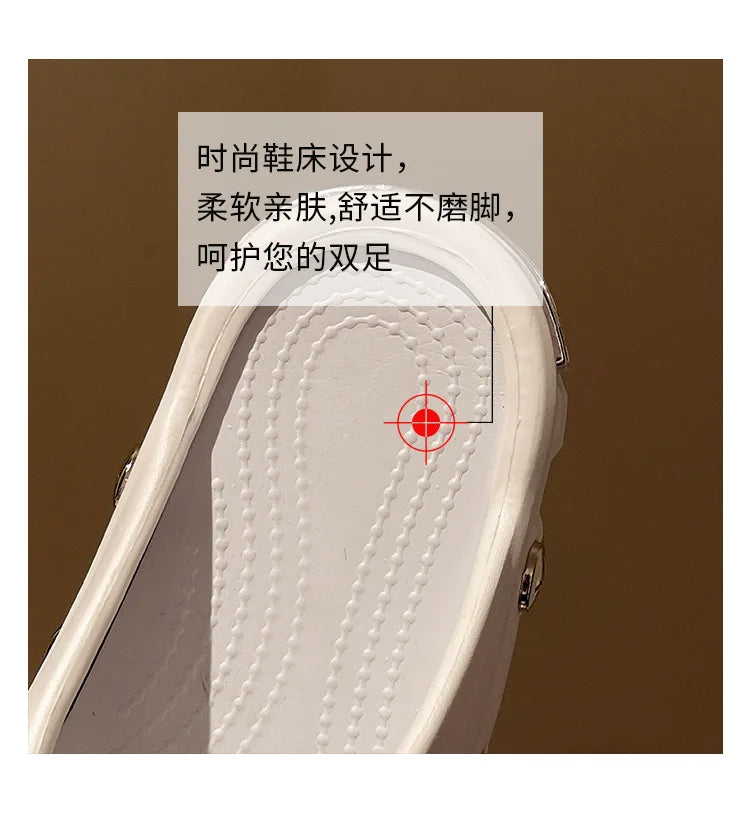 Woman flip flops Punk Design Shoes 2025 trend Casual Platform Sandals non-slip Outdoor slippers Unique features Flat Slides