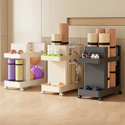 Sports Equipment Storage Rack Large Capacity Fitness Equipment Storage Rack with Wheels Fitness Equipment Sports Tools Organizer