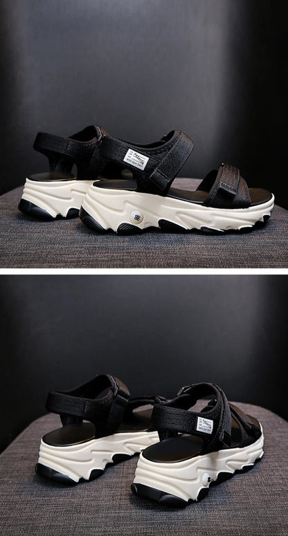 Sandals Women Shoes 2025 New Summer Sports Daddy Fashion Casual Platform Non-slip Non-Slip Peep Toe Beach Sandalias