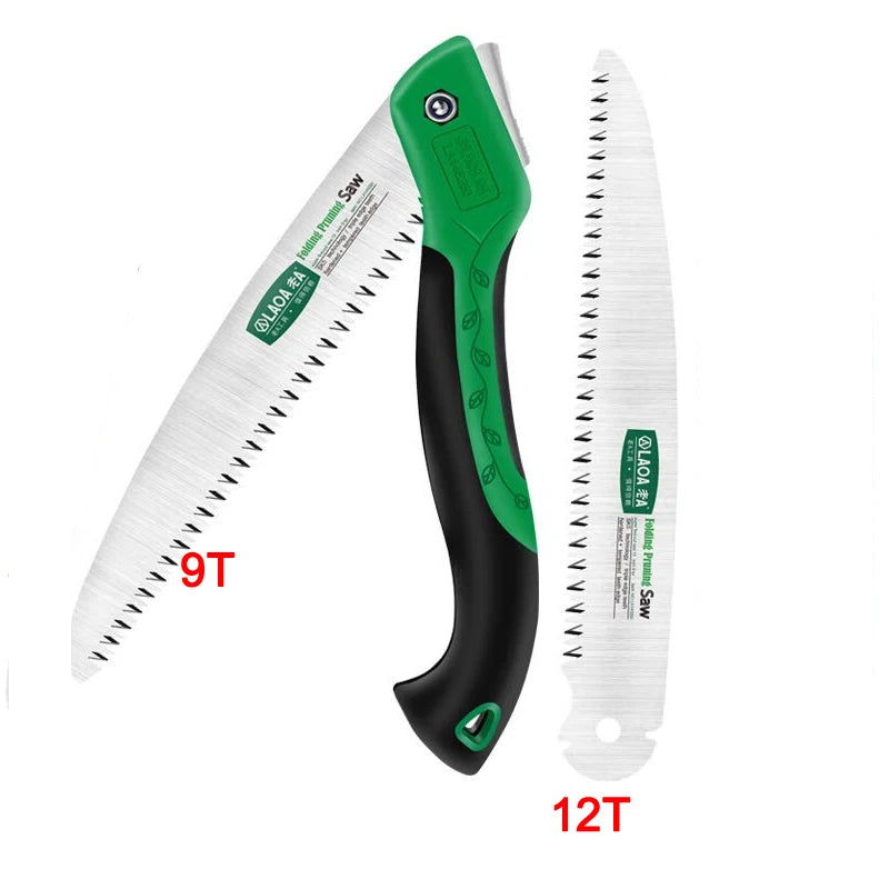 LAOA Quick folding saw, adjustable angle, waist hanging hand saw, woodworking saw, camping saw, hand board garden saw