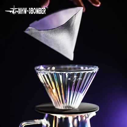 MHW-3BOMBE Pour Over Coffee Dripper Glass Coffee Dripper Coffee Filter Cup Reusable Coffee Drip Filter Cone Coffee Maker