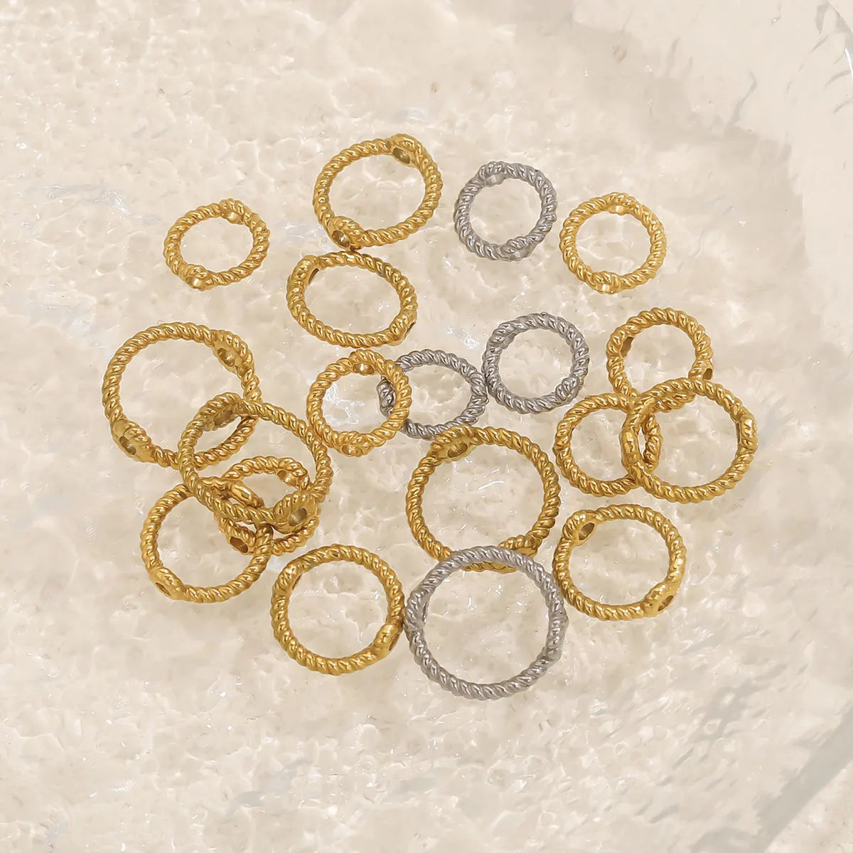 10pcs Stainless Steel 6 8 10mm Twisted Texture Round Jump Ring Personalized Fashion DIY Jewelry Accessories Wholesale