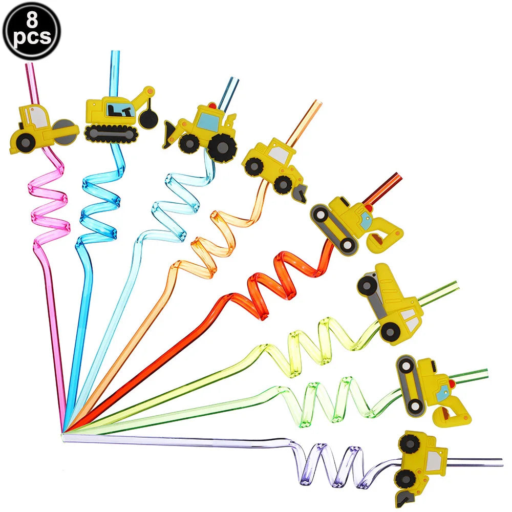 Construction Party Disposable Tableware Plates Cups Napkins Tablecloth Construction Truck Party Decor Excavator Party Favors