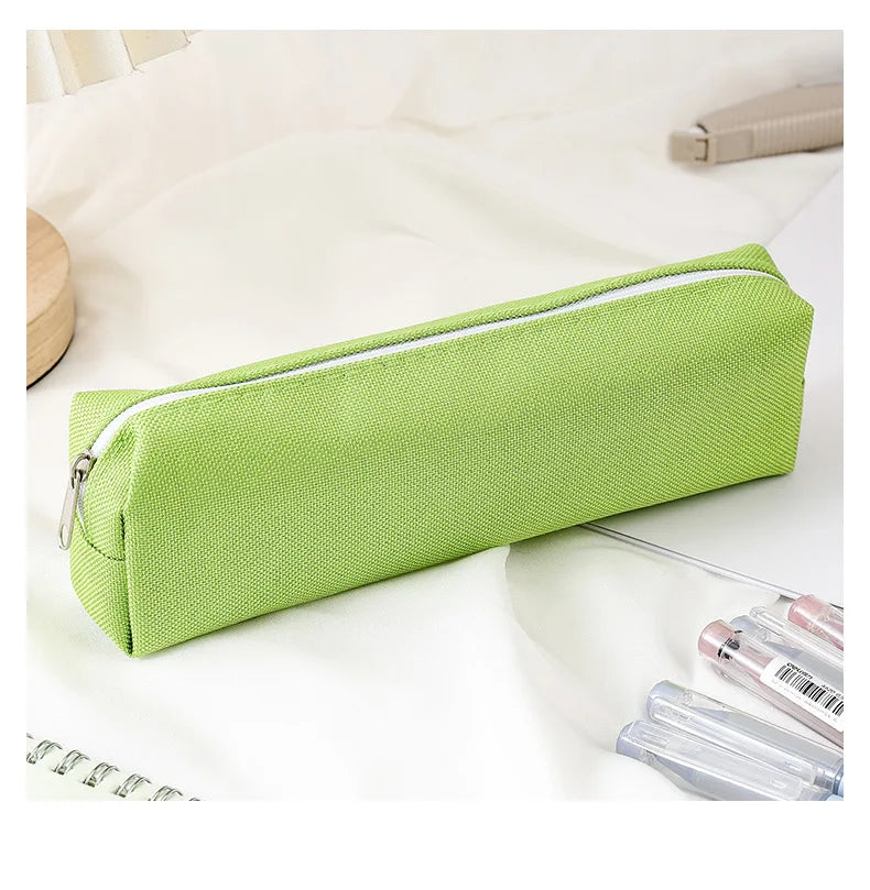 Simple Pencil Case School Supplies Pencil Cases Estuche Escolar Solid Color School Stationery Kalemlik Trousse Pencil Pouch