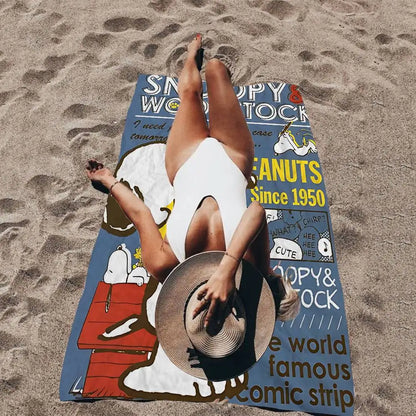 S-Snoopy Anime Cartoon Beach Towel Cute Kawaii Room Decor Bath Girls Children Hand Towels For Bathroom Shower