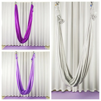 5*2.8M Elastic Aerial Yoga Hammock Flying Swing Latest Multifunction Anti-gravity Yoga Belts for yoga training Yoga belt