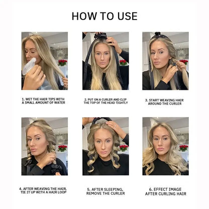 Simple Curling Stick Portable Household Sleep Curling Foam Wave Curler Lazy Person No Heat Curling Hairdressing Tool Set