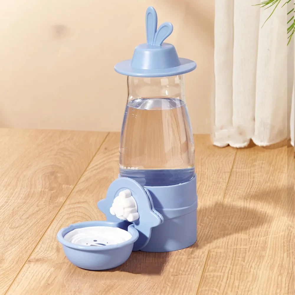 Leakproof Pet Water Dispenser Anti-Splash Hanging Design Rabbit Drinking Bowl No Spill 600ml Automatic Water Feeder