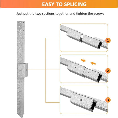 Ground Anchors Heavy Duty Ground Stakes Thickened Barrier Bracket Repairing Accessories For Mailbox Reinforcement