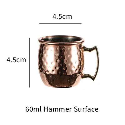 60ML Moscow Mule Cocktail Mug Stainless Steel Coffee Cups Personalized Espresso Mugs Modern Hammer Pattern Design Drinkware
