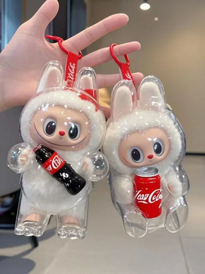 LABUBU Doll Transparent Protective Case Portable Dust Cover Backpack Hanging Decoration Labubus Accessories For LABUBU V1 V2 V3